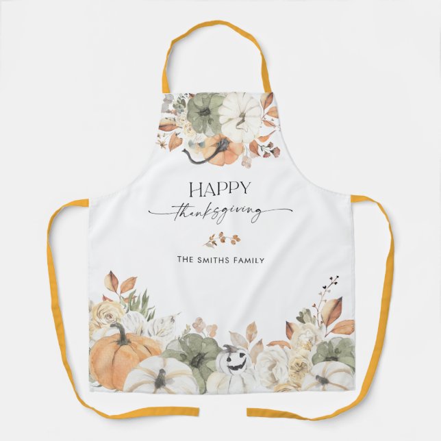 Tablier Rustic Pumpkins Thanksgiving All-Over Print Apron (Recto)