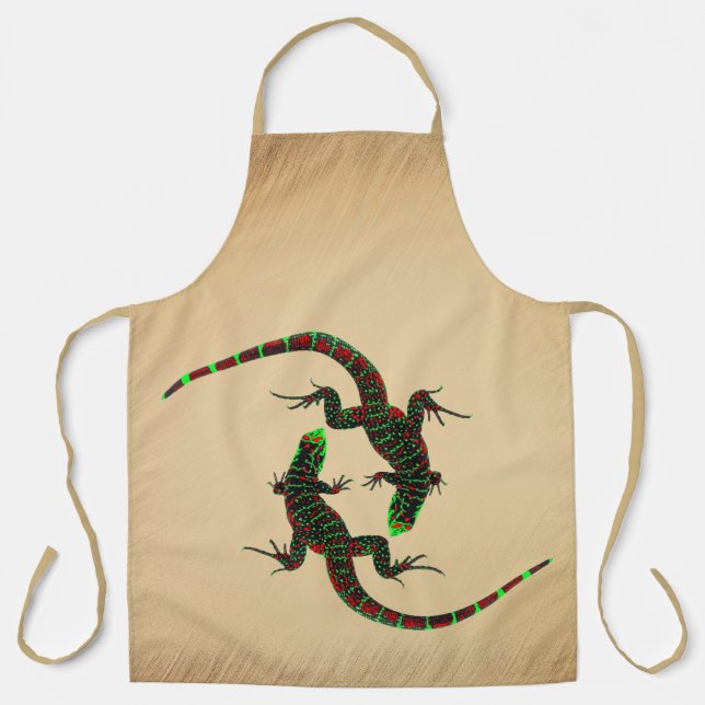 Tablier Rustique Yin Yang Lizards (Recto)