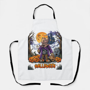 Tablier Sac de bonbons épouvantail d'Halloween Citrouilles
