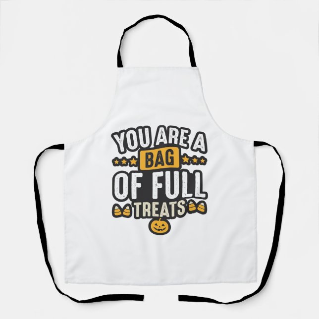 Tablier Sac de friandises d'Halloween Dessin vectoriel vin (Recto)