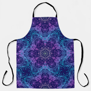 Tablier Sacred Geometry Symbols in Mandala seamless patter