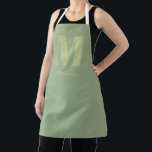 Tablier Sage Green Moderne Monogramme minimal Nom initial<br><div class="desc">Sage Green Moderne Monogramme minimal Nom initial Apron,  le cadeau parfait pour tous ceux qui aiment cuisiner ou artisaner!</div>