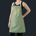 Tablier Sage Green Moderne Monogramme minimal Nom initial<br><div class="desc">Sage Green Moderne Monogramme minimal Nom initial Apron,  le cadeau parfait pour tous ceux qui aiment cuisiner ou artisaner!</div>