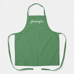 Tablier Sage Green Script Personnalisé Femme Cuisine