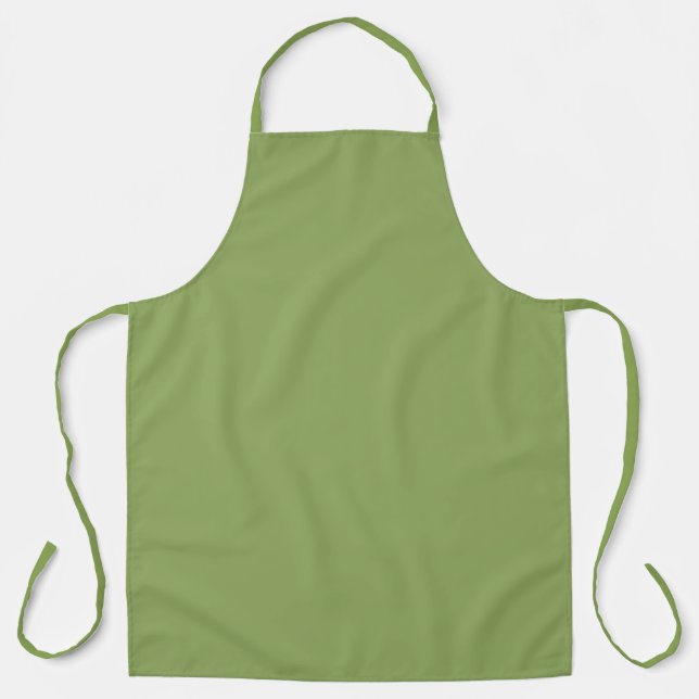 Tablier Sage vert olive couleur unie  (Recto)