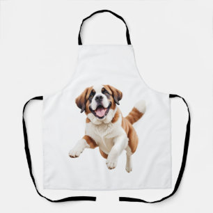Tablier Saint Bernard Joyeux Joueur Jouer Jouer Jumping En