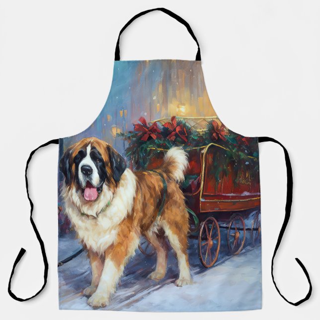 Tablier Saint-Bernard période de fêtes de Noël (Recto)