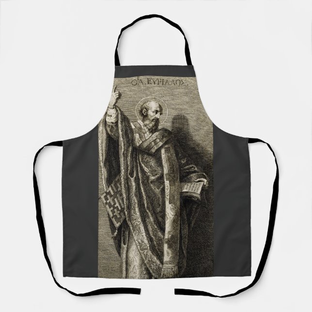 Tablier Saint Cyrille de Jérusalem Art Graphique Sacré (Recto)