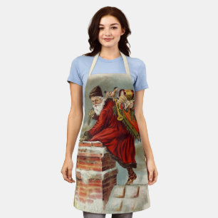 Tablier Saint Nicolas victorien de Noël sur le toit