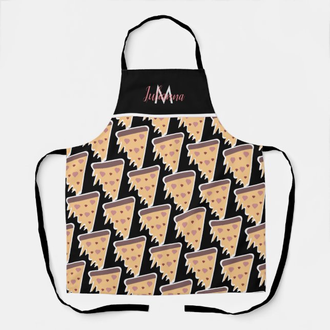 Tablier Saint Valentin Thème Coeur Pizza Motif Apron (Recto)