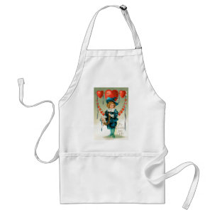 Tablier Saint-Valentin vintage, garçon victorien avec des