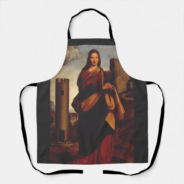 Tablier Sainte-Barbe Icône Sacrée Art Graphique (Recto)
