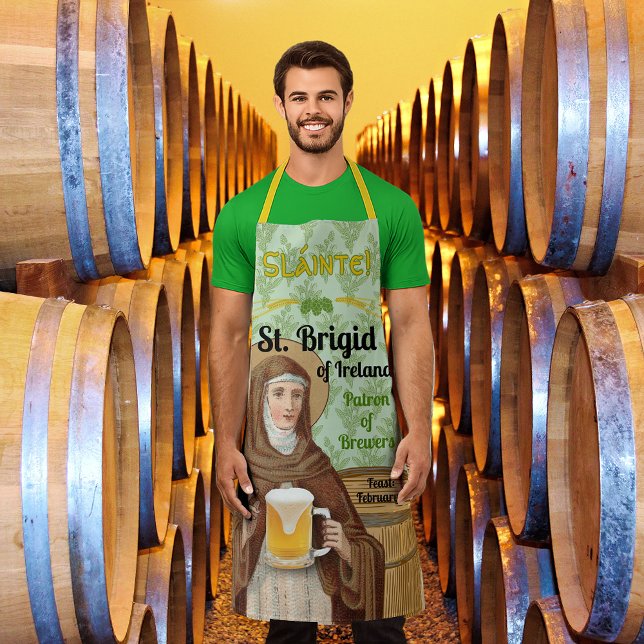 Tablier Sainte Brigitte d'Irlande et son tonneau de bière (Créateur téléchargé)