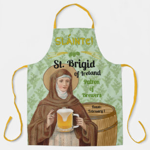 Tablier Sainte Brigitte d'Irlande et son tonneau de bière