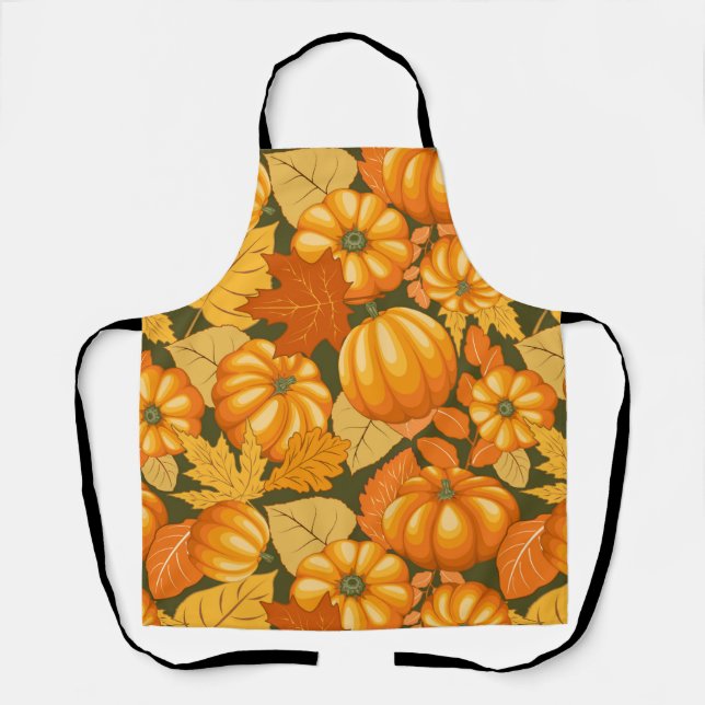 Tablier Saison d'automne Halloween Citrouille Motif (Recto)