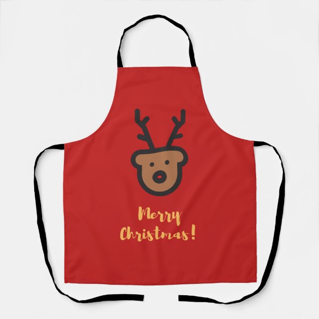 Tablier Saison de vacances, Noël, Jolie Reindeer (Recto)
