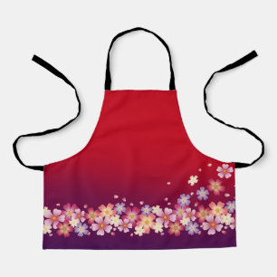 Tablier Sakura Blossoms Mixtes Kimono Style Rouge & Purple