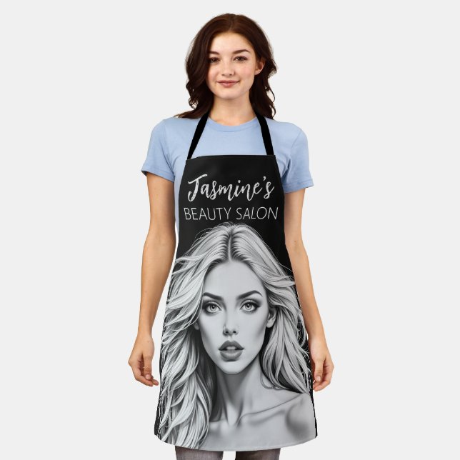 Tablier Salon De Beauté De Coiffure Et Maquillage (Porté)