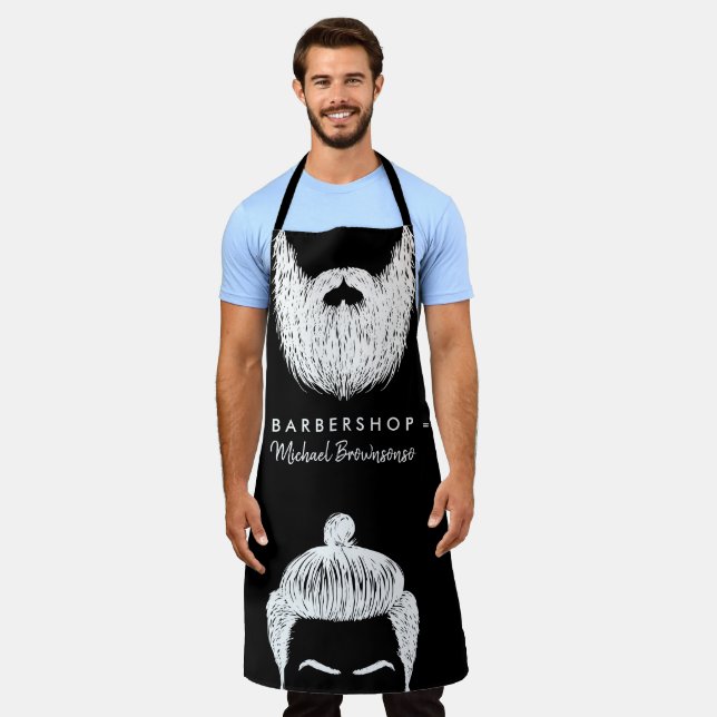 Tablier Salon de coiffure barbe moustache barbier (Porté)