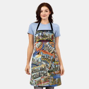 Tablier Salutations vintages de ... Collage de cartes post