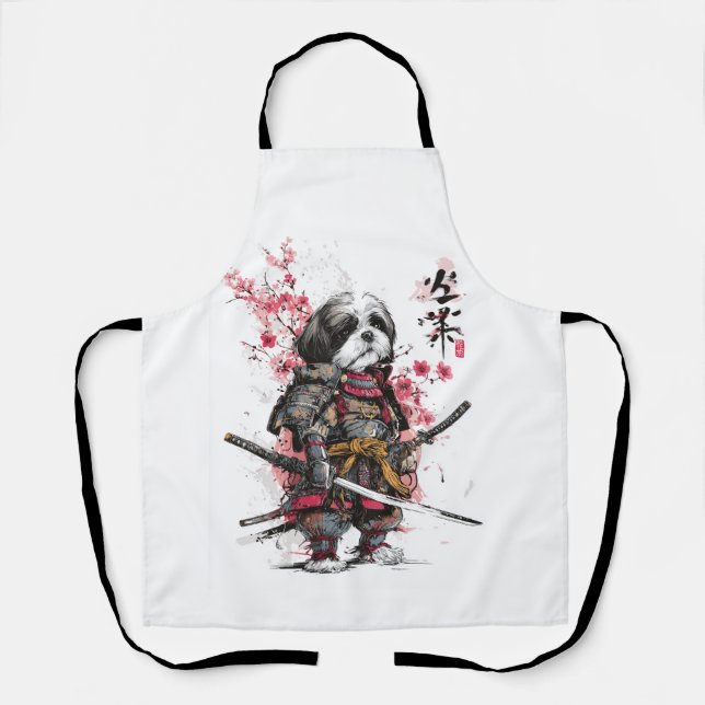 Tablier Samouraï Shih Tzu � Chien Guerrier Épique (Recto)