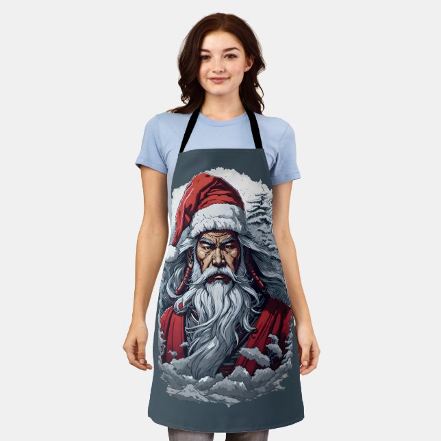Tablier Samurai Père Noël Warrior Christmas Art Cadeau (Porté)