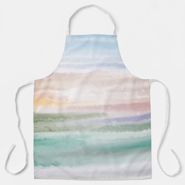 Tablier Sandy Beach Ocean Waves Coucher de soleil Couleur  (Recto)