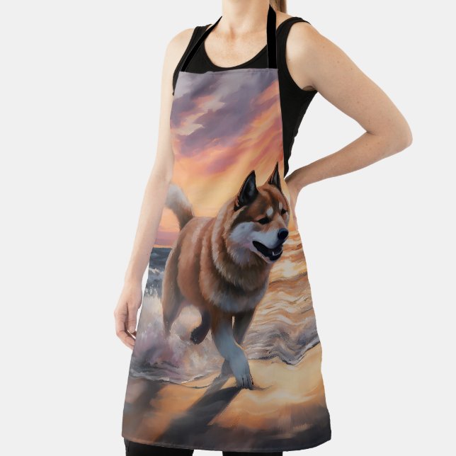 Tablier Sandy Paws Akita Chien sur le coucher du soleil de (Insitu)