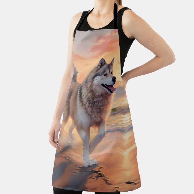 Tablier Sandy Paws Alaskan Malamute Chien sur le coucher d (Insitu)