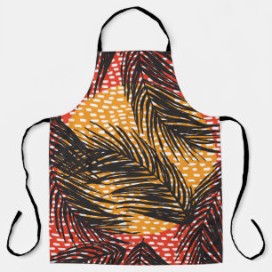 Tablier Sans couture avec feuilles de palmiers noirs et co