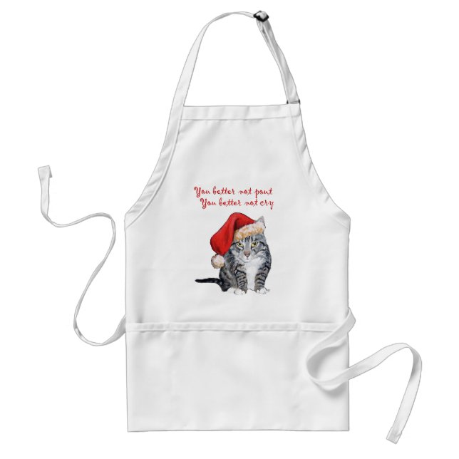 Tablier Santa Chat - Vous feriez mieux de ne pas bouder ! (Devant)