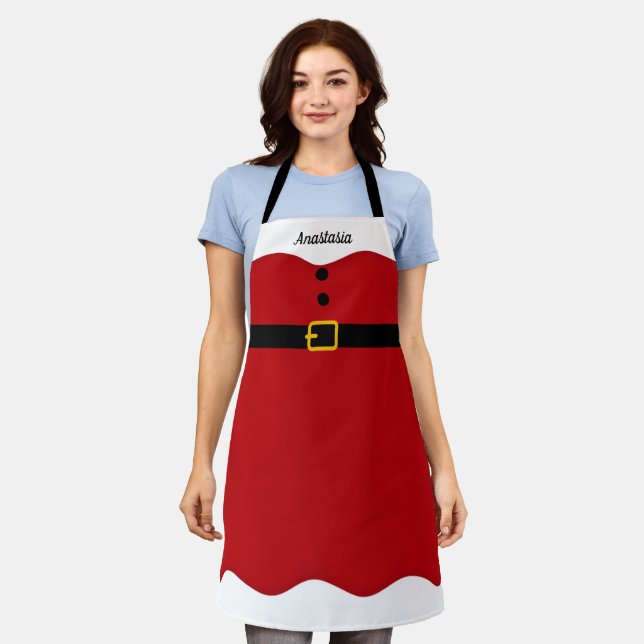 Tablier Santa Claus Apron avec personnalisation Nom Cadeau (Porté)