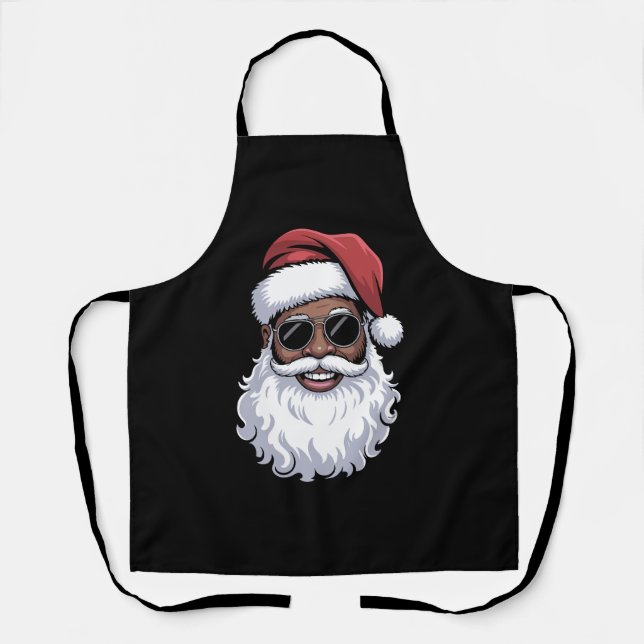 Tablier Santa Claus Black Xmas Santa Afro African American (Recto)