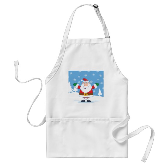 Tablier Santa Claus in Snowy Winter Scene (Devant)