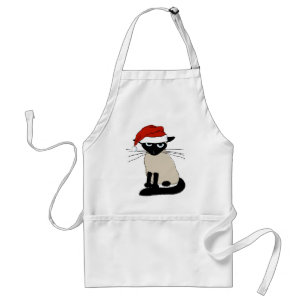 Tablier Santa Clause Siamese - Drôle Chat Kitty de vacance