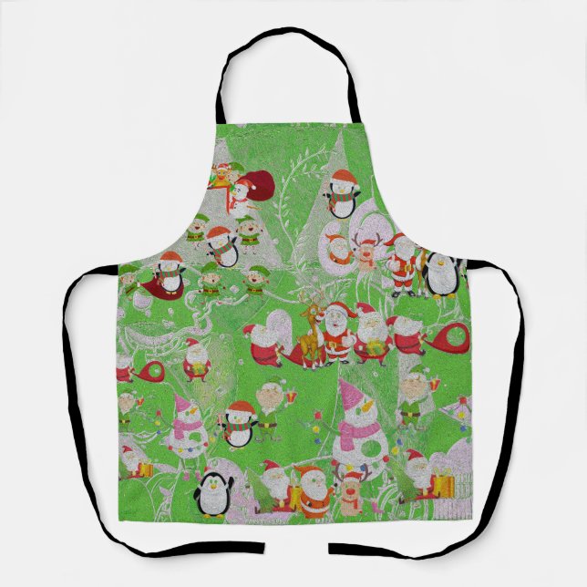 Tablier Santa Magical Green New Year (Recto)