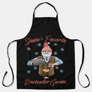 Tablier Santas Favori Bartender Gnome