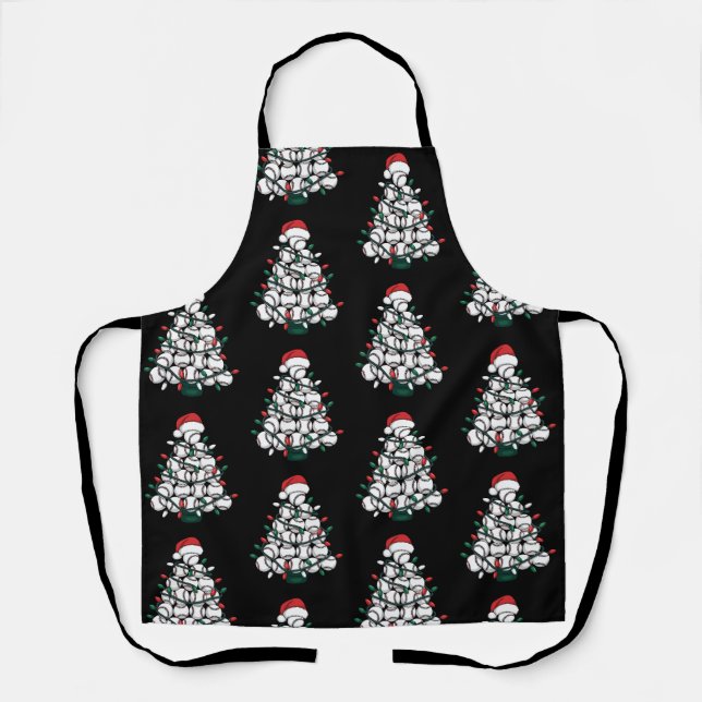 Tablier Sapin de Noël Baseball Santa Sports (Recto)