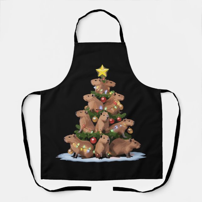 Tablier Sapin de Noël Capybara Cadeau Drôle de Noël Capy (Recto)