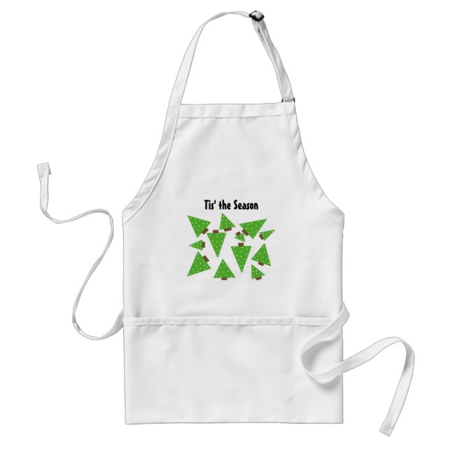 Tablier Sapins de Noël à pois verts (Devant)