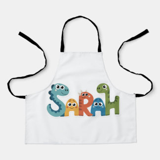 Tablier Sarah Dinosaur Nom Cute Dino Lettres Design