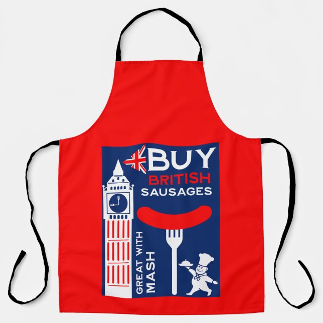 Tablier Saucisses britanniques nostalgie gastronomique (Recto)