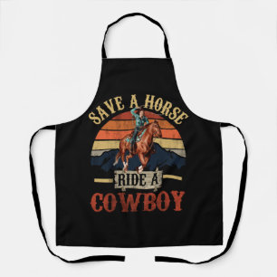 Tablier Sauvez Une Promenade Cheval Un Cowboy Vintage Cowg