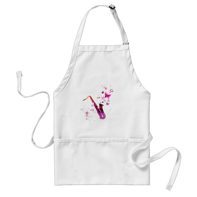 Tablier Saxophone musique mignonne et papillons (Devant)