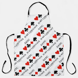 Tablier SAYC Est Ma Langue Quatre Costumes Carte