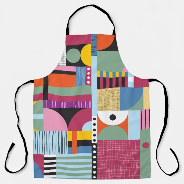 Tablier Scandinave coloré : Mélange Motif gai. (Recto)