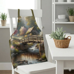 Tablier Scène de cottage printanier Cottagecore