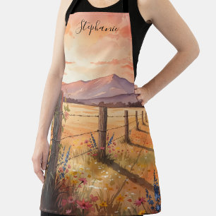 Tablier Scène de coucher de soleil personnalisée avec des
