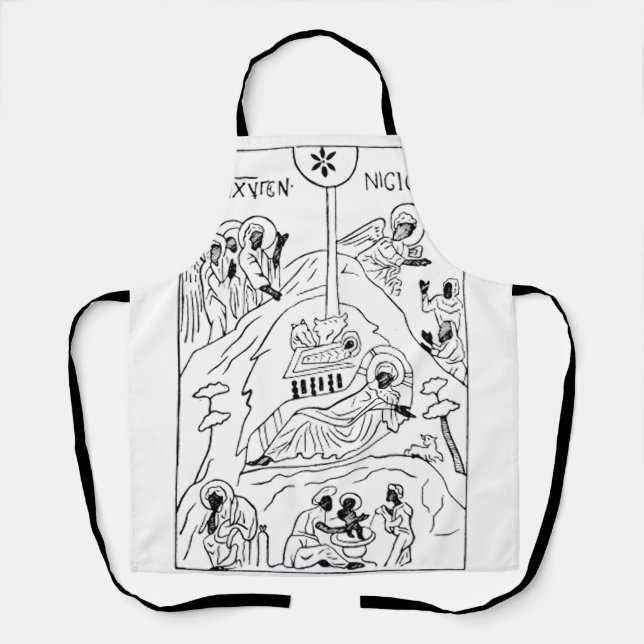 Tablier Scène de Nativité orthodoxe minimale (Recto)