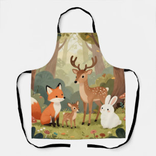Tablier Scène de nurserie Animaux Mignons de la Forêt
